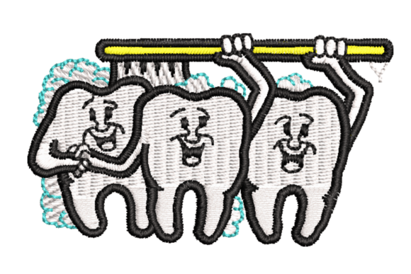 Adorable Toothbrush Embroidery Design