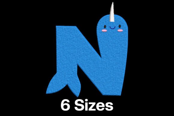 Fun Narwhal Alphabet Letter N